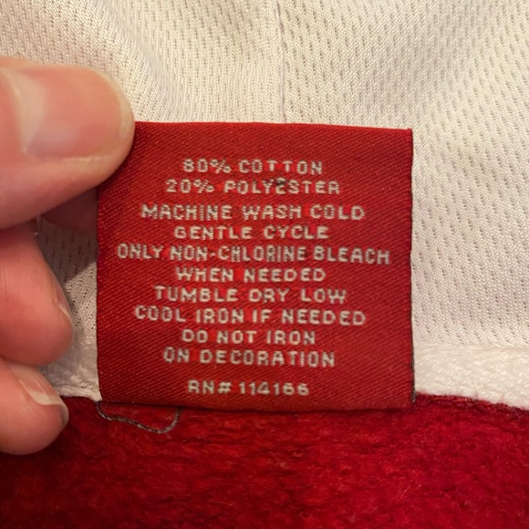 Harvard Youth Red Sweatshirt w Hood w Tie Closure Large Fabric H Shield Front/M - Picture 7 of 10